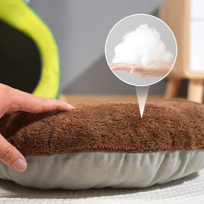 Cat House for Indoor Cats Cute Avocado Shaped Small Dog Bed with Hanging Toys Warm and Cozy Covered Cat Bed for Puppies and Cats