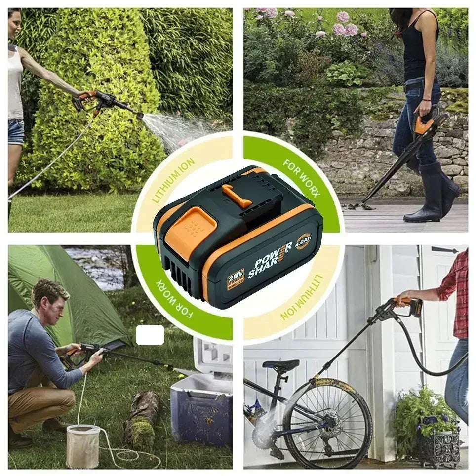 Worx Original 20V 8.0Ah Lithium battery Rechargeable WA3553 WA3551 WA3553.1 WA3570 for All WORX Electric and Garden Tools