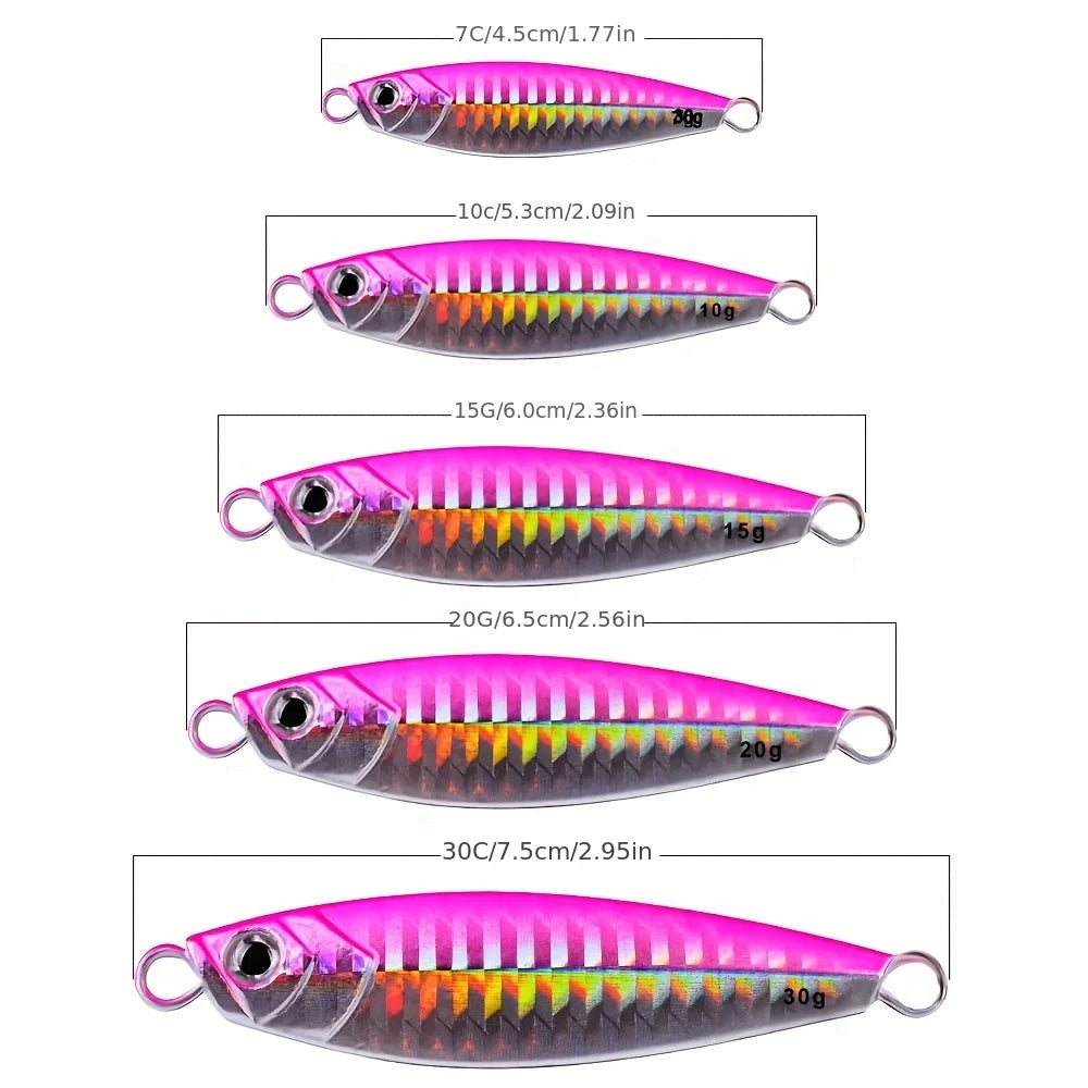 PROBEROS 5pcs jigging Lure Metal Casting Jig 7g/10g/15g/20g/30g Simulation Metal Slow-Shaking Jig bait Fake Lure