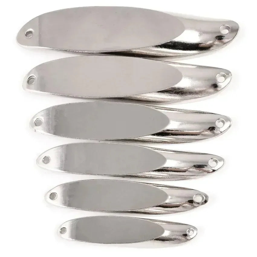 3PCS Hard Bait Silver Spoon Jigging Lure Metal Treble Hook Casting Blade Spinner Trolling Spoons Stainless Sheel Spinner Bait