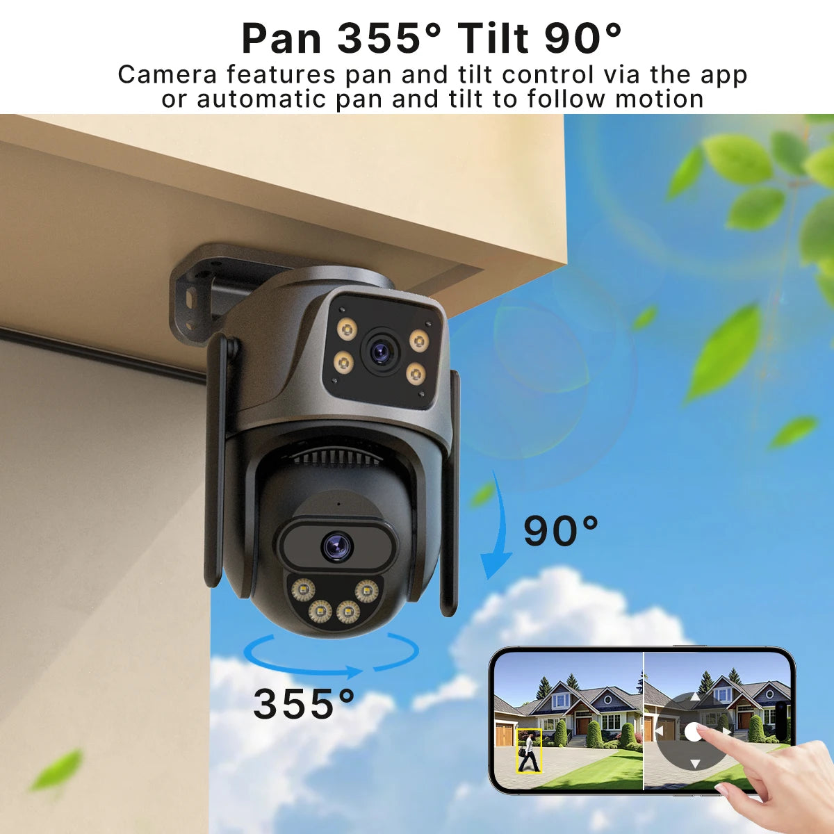 WONSDAR 4/3/2 PCS Option IP WIFI Camera Dual Lens Dual Screen Outdoor Camera Motion Security Protection CCTV Surveillance iCSee