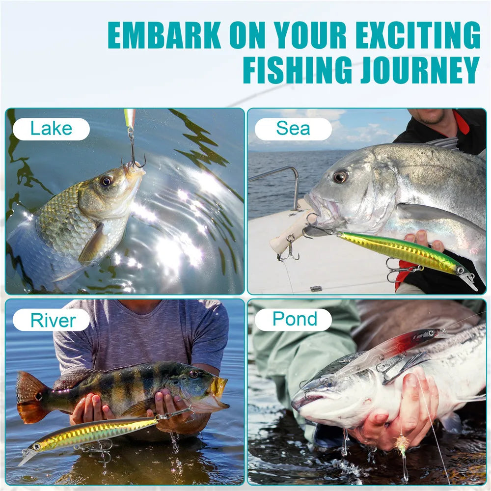 8pcs Minnow Lures for Bass Jerkbait Crankbaits Fishing Hard Baits Swimbaits Pencil Artificial bait Trout lure Fishing Equipment