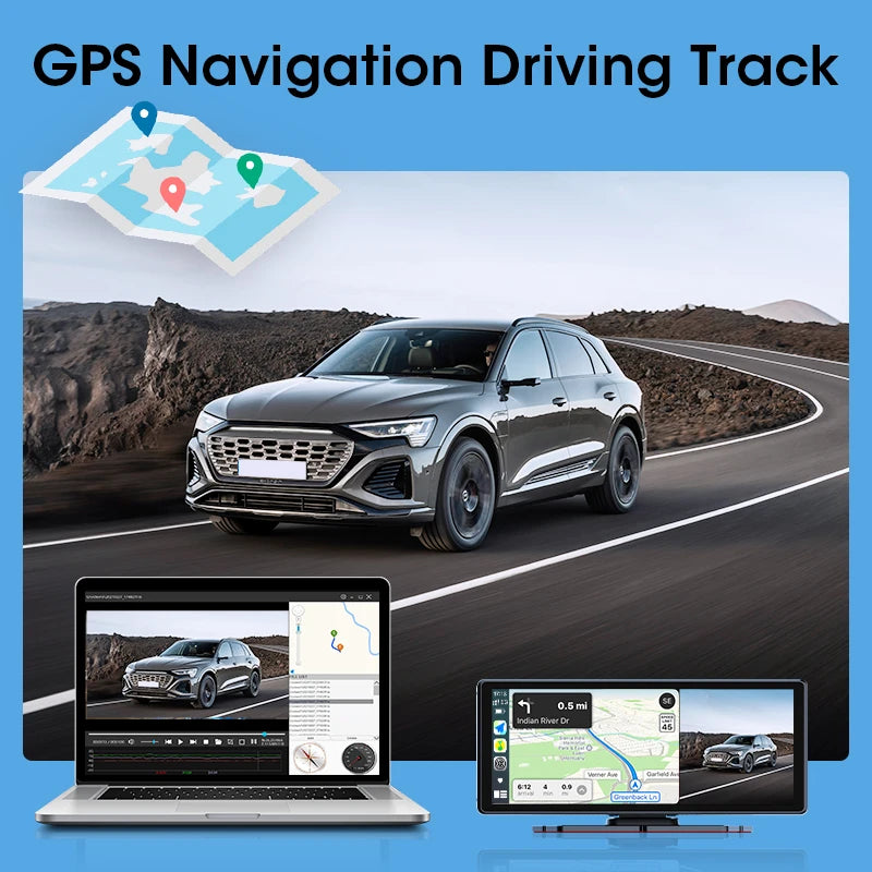 8.1 inch Wireless Carplay&Android Auto 2.5K Car DVR Multimedia 5G WIFI Dashcam Rearview Camera GPS Navigation Dashboard FM AUX