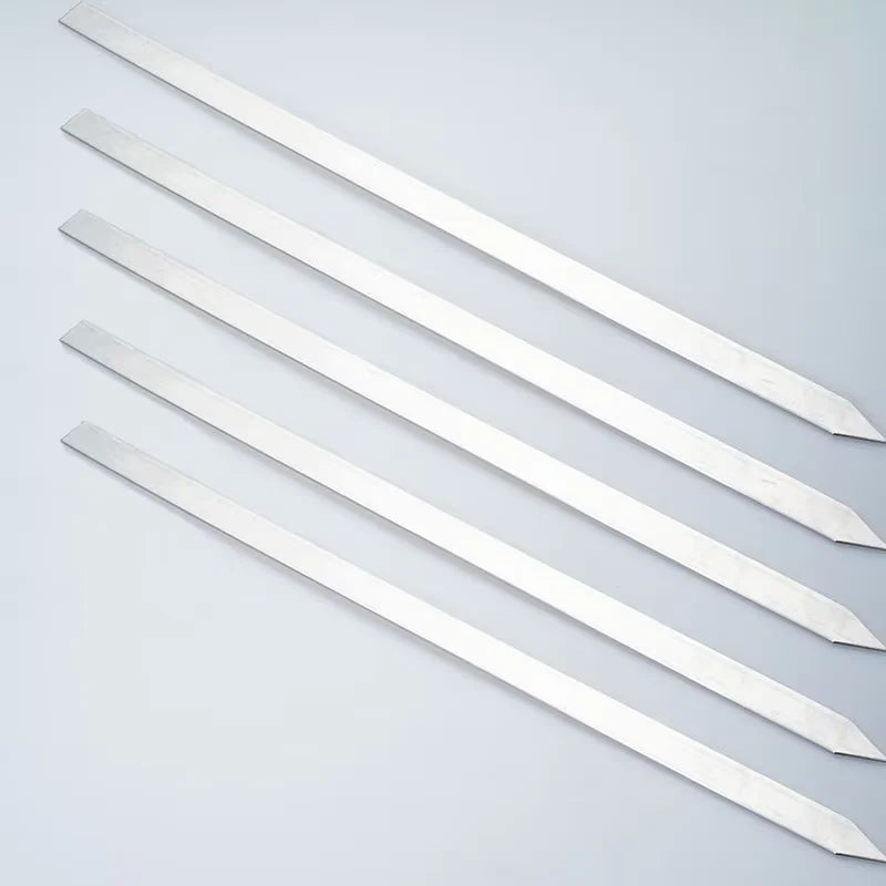 50cm Wide No-Wood Handle Flat Stainless Steel BBQ Skewers Shish Kebab Turkish Persian Grills Koubideh Iranian Brazilian European