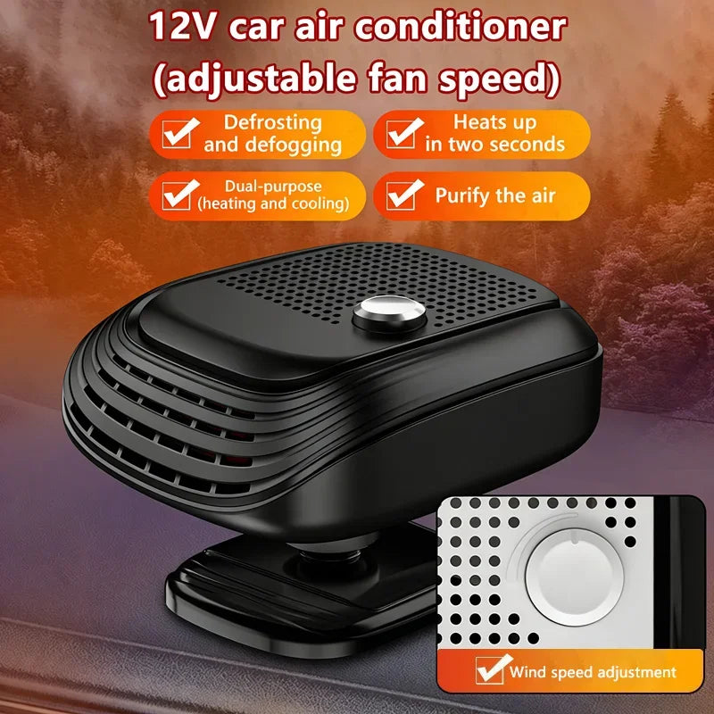 12V/24V Car Heater Fan 360° Rotation Winter Fast Car Heater Large Blowing Area Adjustable Wind Speed Windshield Defogging 2026