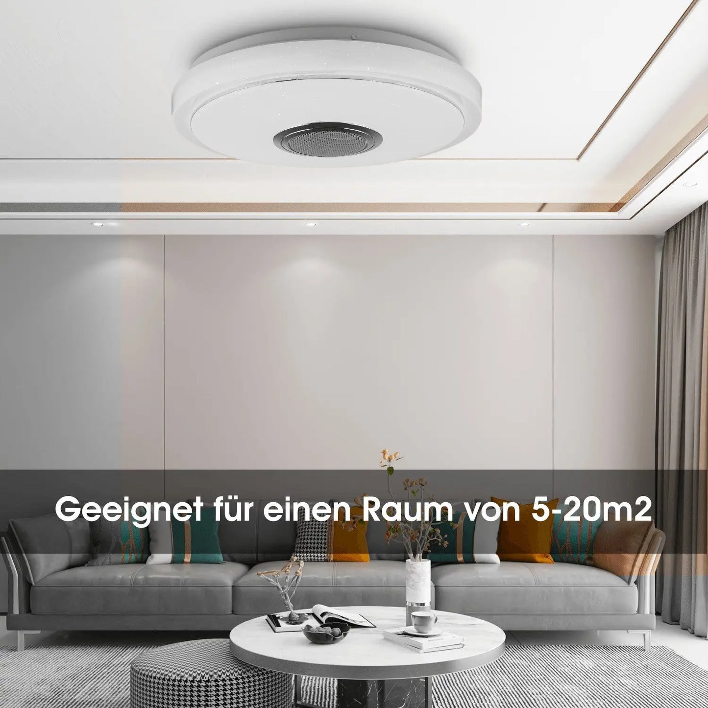 36W LED Deckenleuchte RGB Dimmbar mit Bluetooth-Lautsprecher, mit Fernbedienung und APP-Steuerung, für Schlafzimmer Wohnzimmer