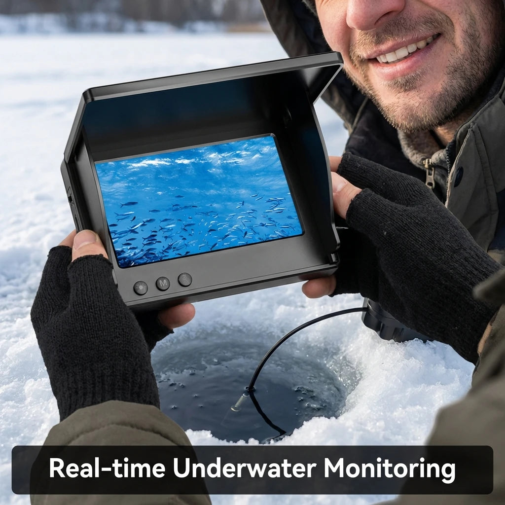 Underwater Fishing Camera,  Portable Fish Finder with 4.3" HD Monitor With Night Vision Lights for Lake Boat Ice Fishing