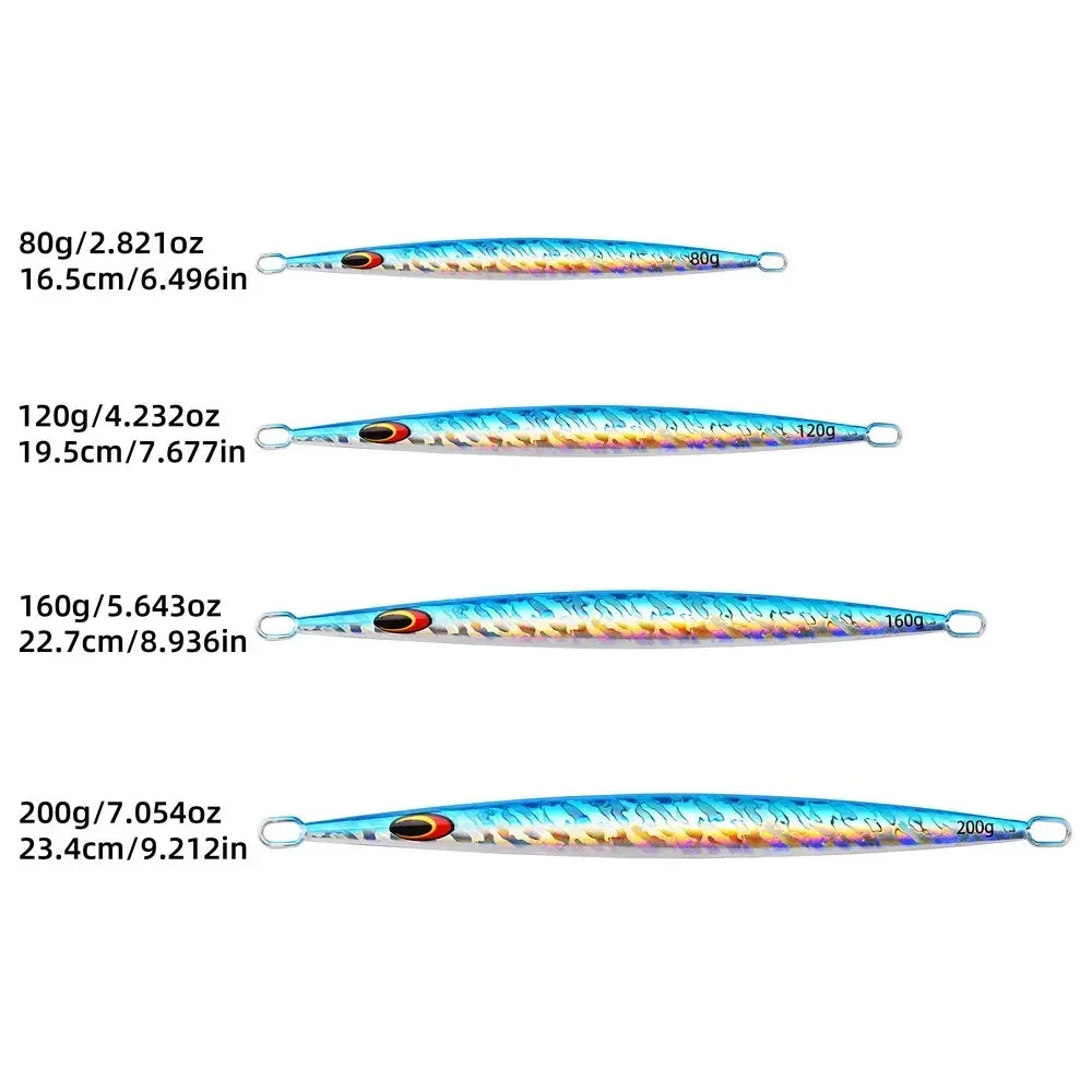 1PC 80g 100g 150g 200g Saltwater Metal Jigs Deep Sea Fishing Lure Vertical Speed Jigs