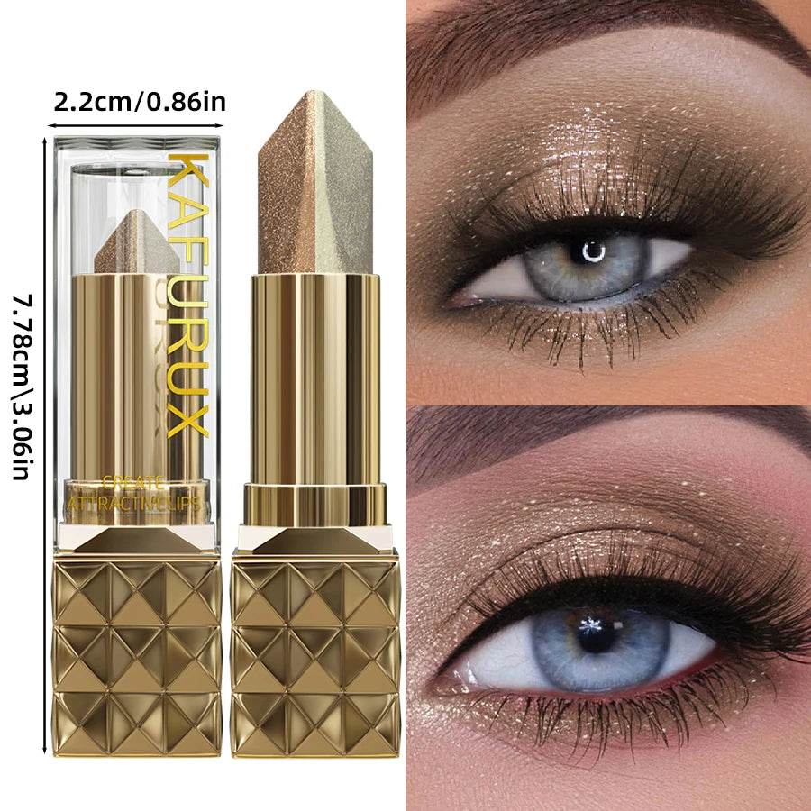 Two Color Eye Shadow Stick Shimmer Glitter Brown Color Dimensional Natural Without Taking Off Makeup Eye Cosmetic for Women Gift