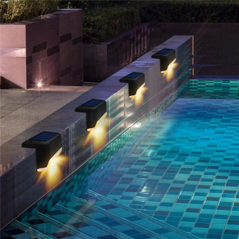 Outdoor Solar LED Step Lamp Waterproof Path Stair Garden Lights Balcony Decoration for Upstairs Downstairs Patio Fence Yard