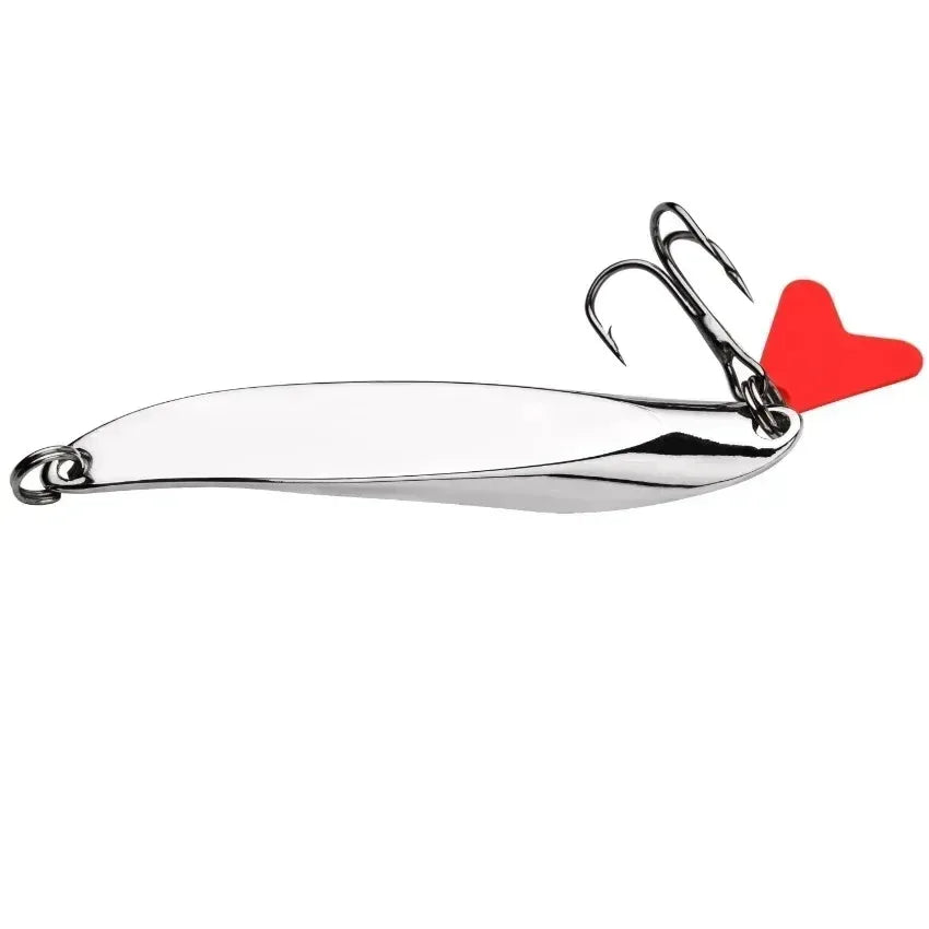 3PCS Hard Bait Silver Spoon Jigging Lure Metal Treble Hook Casting Blade Spinner Trolling Spoons Stainless Sheel Spinner Bait