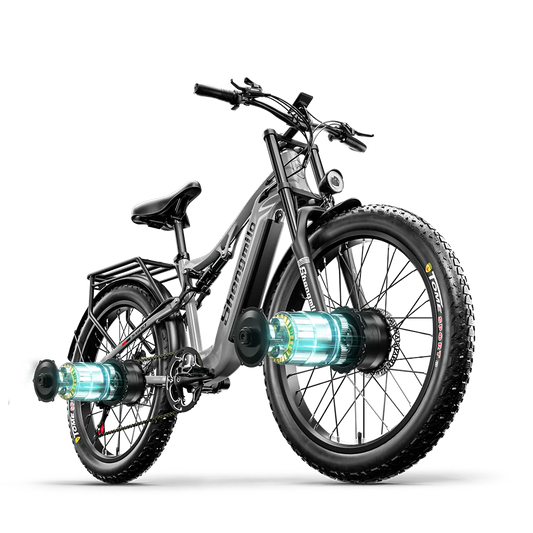 Shengmilo S600 Electric Bicycle Men's E-Mountain ebike with Two Motor, 48V840WH Battery,26" Fat Tire Adult Electric Bike
