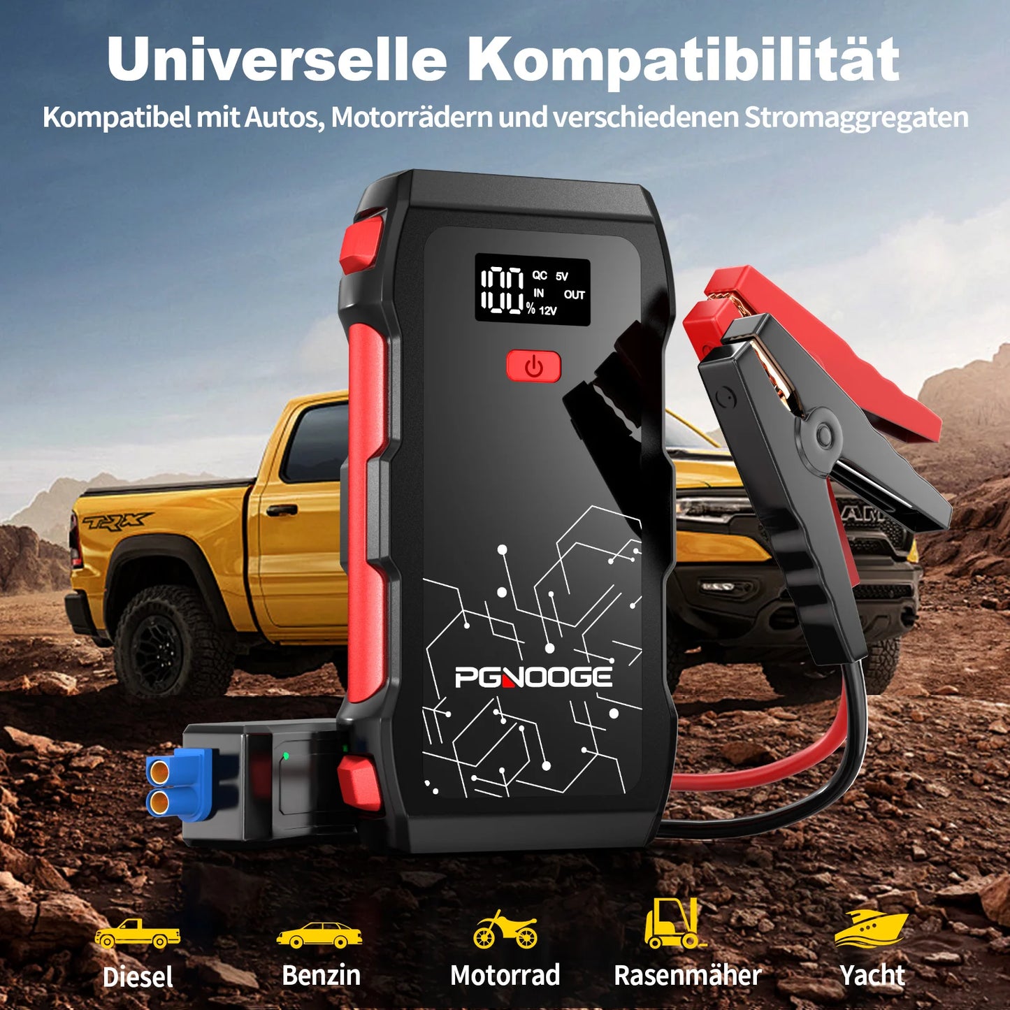 26800mAh 6000A Car Jump Starter, Car Battery Booster for All Gas and Up to 10L Diesel Engines, 12V Auto Emergency Jumper Starter