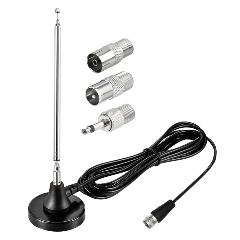 DAB FM Antennas High Gains 75ohm FM Telescopic Antennas with 3 Adapter Indoor FM Radio Antennas for Home Stereo Receiver