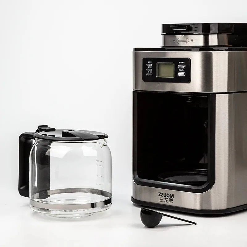 DIVEDEER Home Coffee Maker Machine 1000W Automatic display Bean Grinder Fresh Grinding American Espresso Coffee Tea Milk