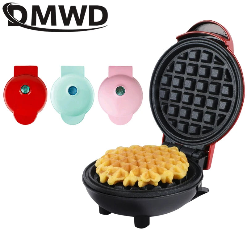 DMWD Electric Mini Waffle Maker Double-Sided Heating Home Breakfast Roaster Kitchen Small Dessert Cooking Machine 110V/220V