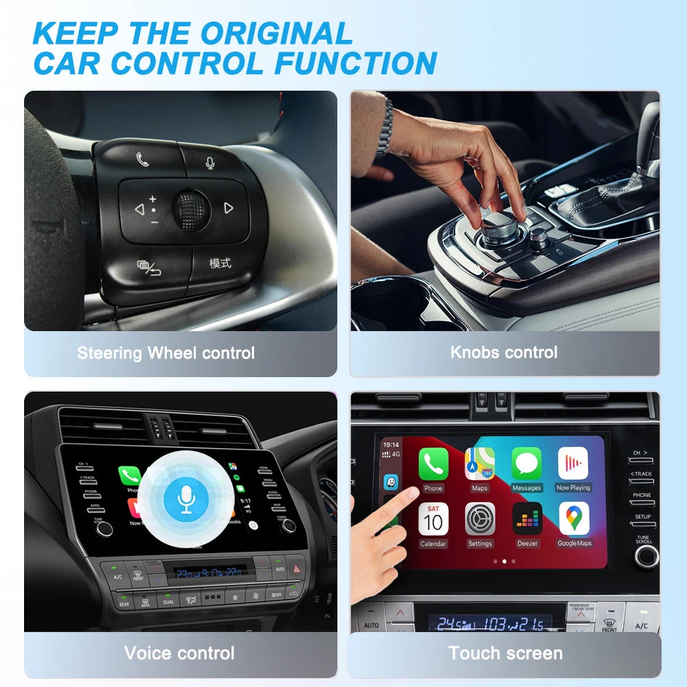Carplay Wireless Adapter Android Auto 2in 1 Smart Dongle 2025 5G WIFI For iphone Android Phone For Volvo Benz Mg Kia Chery VW