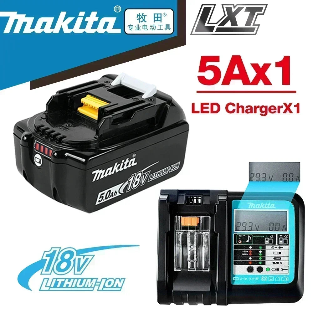 18V Makita Genuine Battery, LED Display Rechargeable Tool Battery for Makita LXT Series Power Tool Battery & Charger