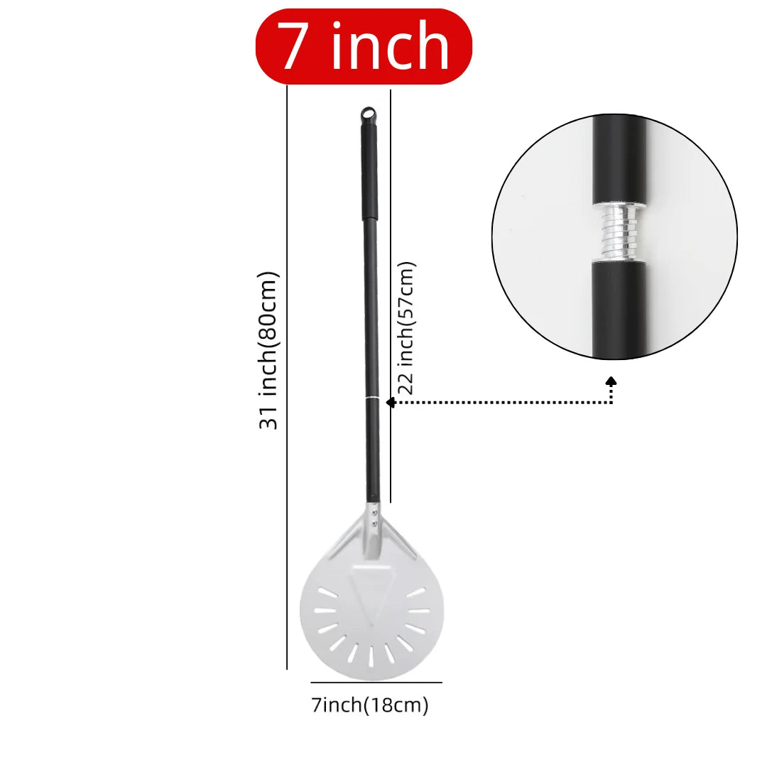 12 13 14 &7 Inch Pizza Peel Long Handle Turning Paddle Aluminum Pizza Turner Baking Tool Perforated  Kitchen Accessories
