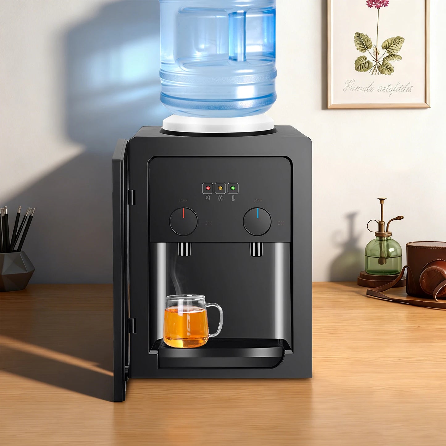 Desktop Water Dispenser Hot and Cold Water Dispenser 550W Stainless Steel Liner Fast Heating All-Season Use Simple Operation