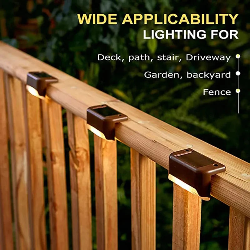 Outdoor Solar LED Step Lamp Waterproof Path Stair Garden Lights Balcony Decoration for Upstairs Downstairs Patio Fence Yard