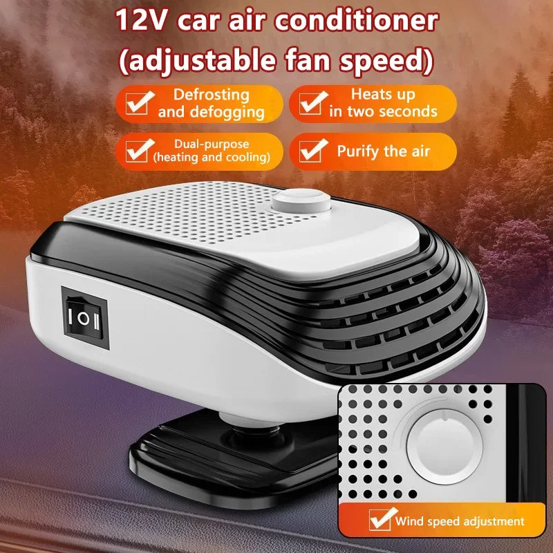 12V/24V Car Heater Fan 360° Rotation Winter Fast Car Heater Large Blowing Area Adjustable Wind Speed Windshield Defogging 2026