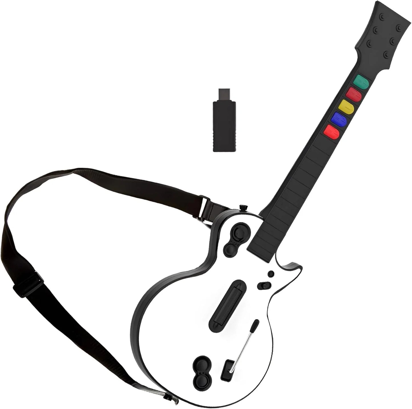 White Wireless Hero Rock Band With Straps WII Guitar Hero Controller for Hero and Rock Band Games