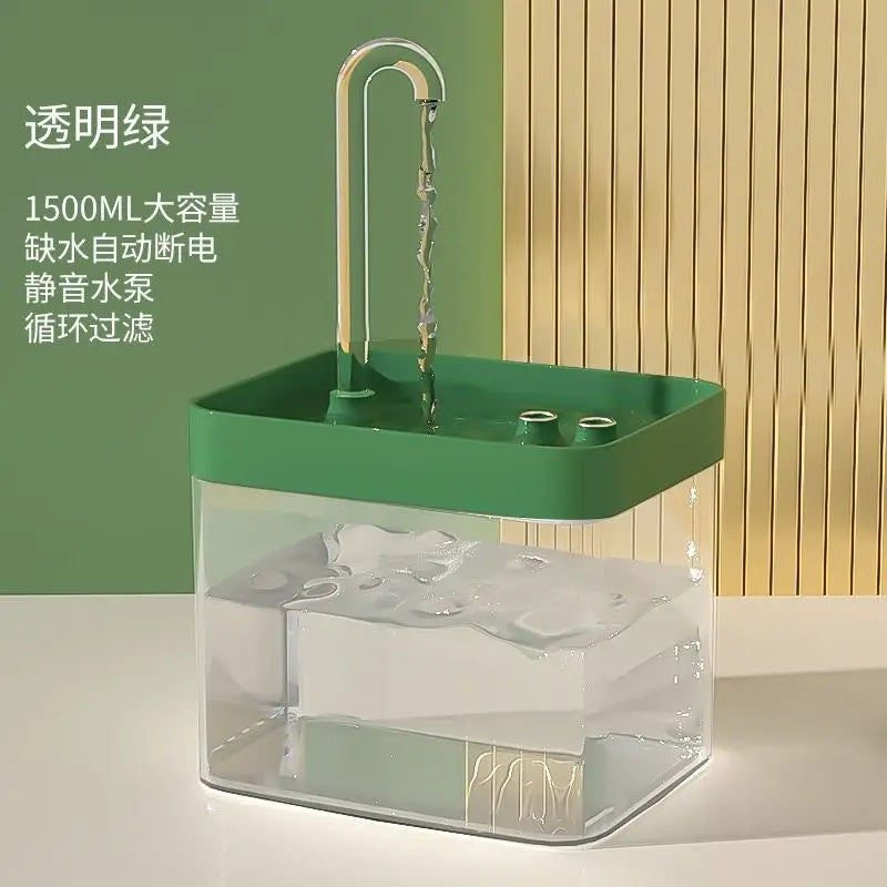 Ultra-Quiet Pet Water Fountain Auto Filter Electric Cat Dog Water Dispenser&Burnout Prevention Pump 1.5L Recirculate Filtrin