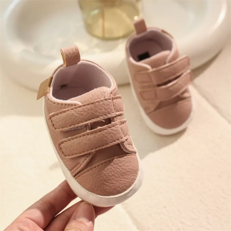 ‌New Arrival Baby Walking Shoes Soft Sole Anti-Slip First Walkers Non-Skid Breathable Infant Shoes with Hook & Loop 0-12M