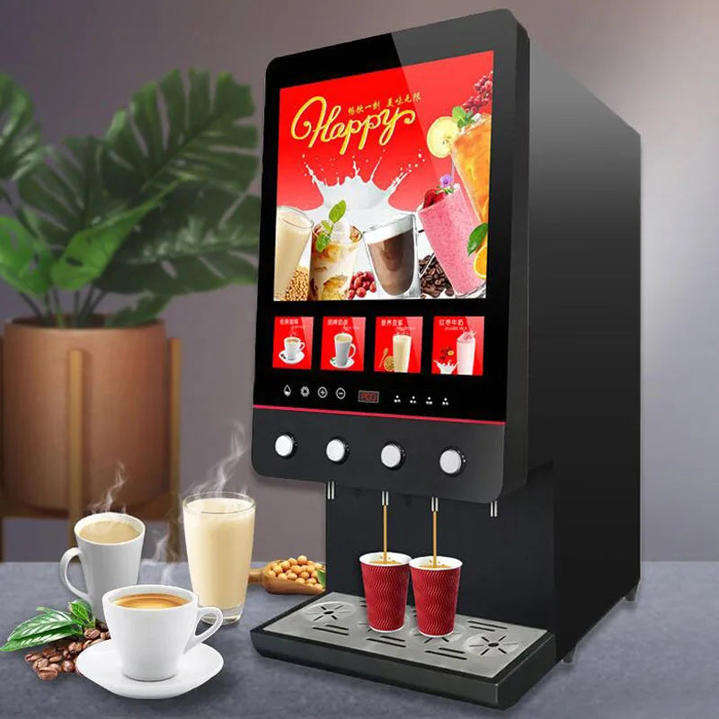 Commercial Milk Tea Vending Machine  Four Flavors Instant Coffee Maker Fully Automatic Soy Milk Machine For Coffee Shop