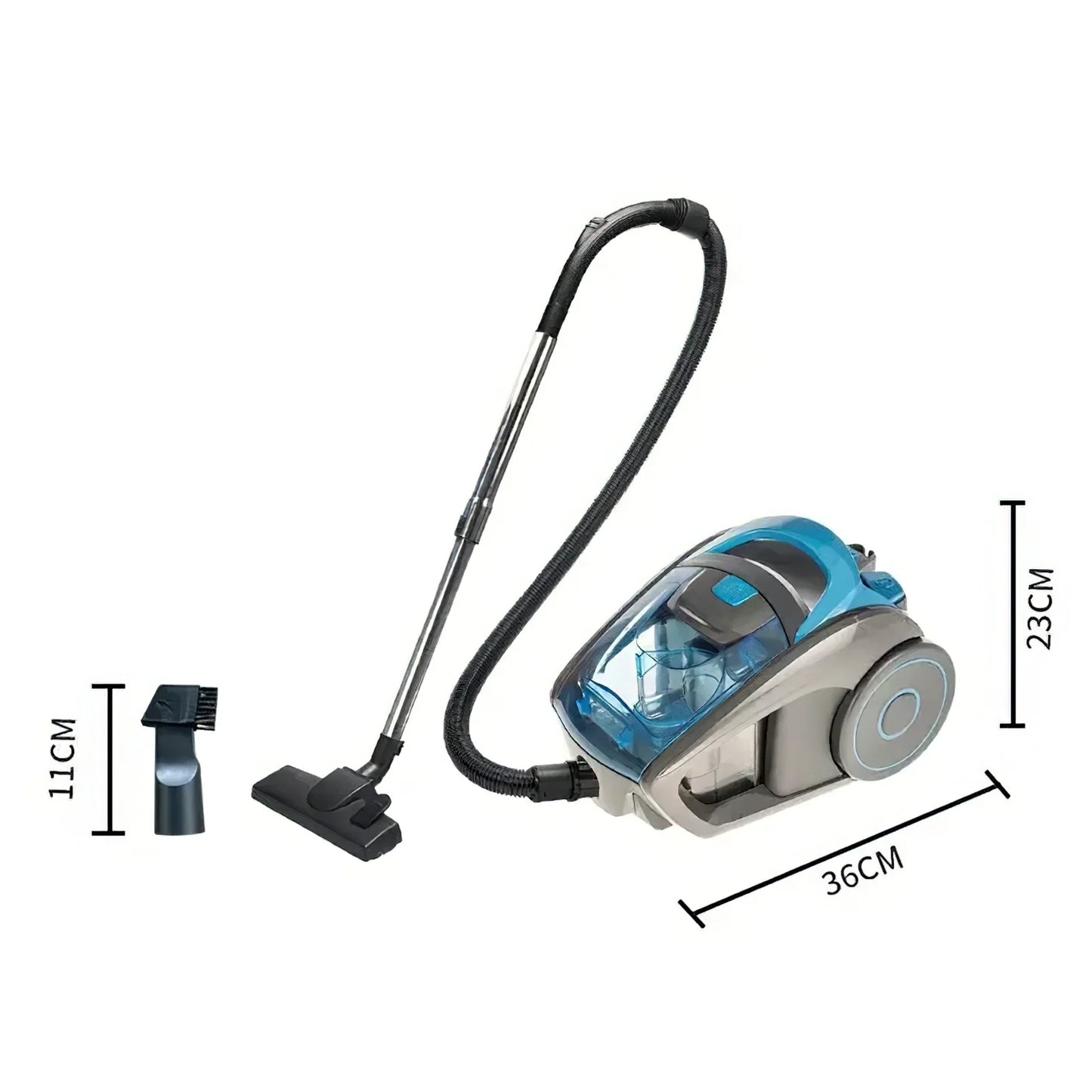 2800W Household Cylindrical Vacuum Cleaner, Multi-Cyclonic Filtration, Corded Vacuum for Hard Floors, Carpets, Pet Hair 15000PA