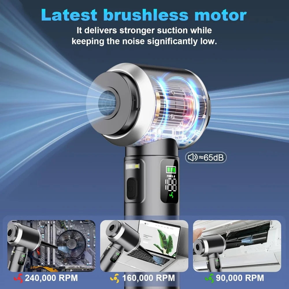Car Vacuum Cleaner High Power Portable Handheld Wireless Brushless Motor Cleaning Machine Powerful Air Duster for Home Appliance