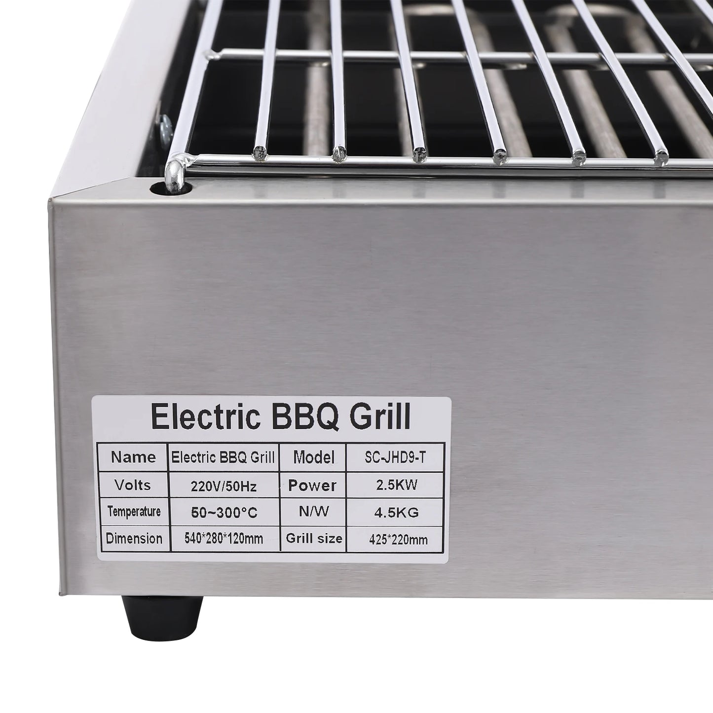 Professional 2500W Electric Tabletop Grill, Large Stainless Steel BBQ Griller with Adjustable Temp 122-572°F for Home, Party