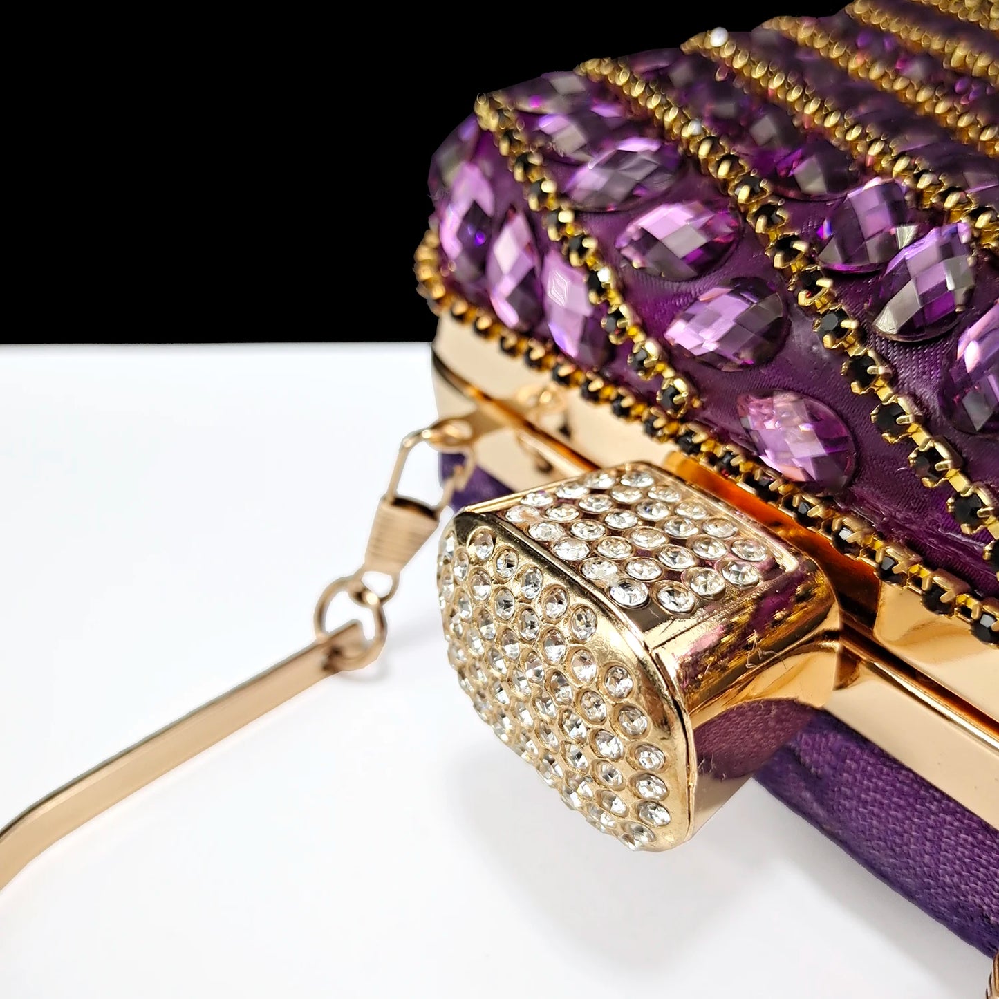 Shiny Purple Color Shoes and Bag Elegant Handbags and Medium Heel Shoes Beautiful Handmade shoes For Wedding Party