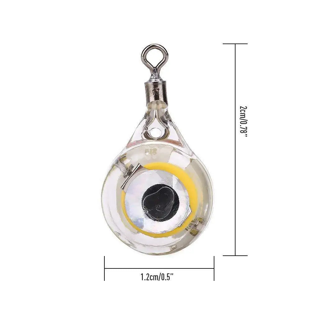 10pcs LED Attracting Fish Light Mini Deep Drop Underwater Eye Shape Fishing Light Squid Attractor Bait Luminous Lure Fish Lamp