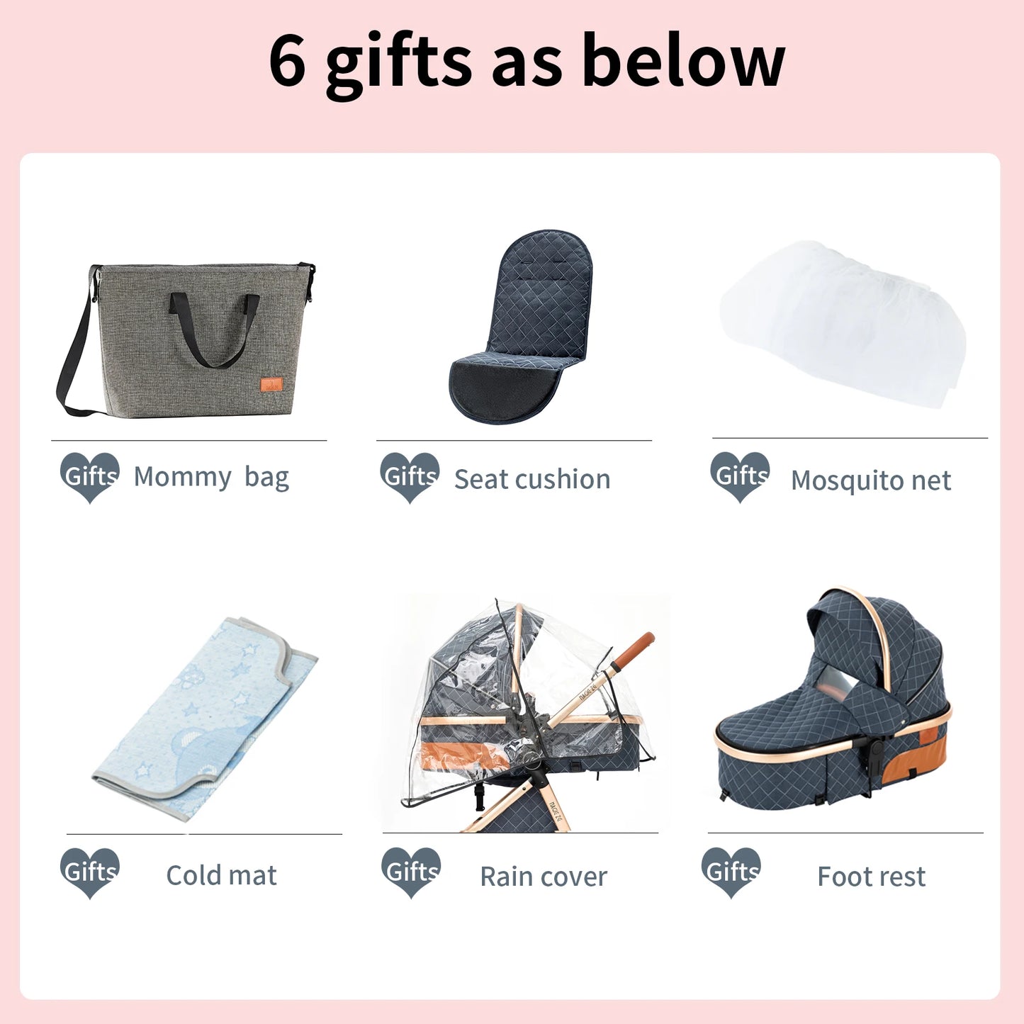 Baby stroller lightweight strollers 3 in 1 Baby carriage baby cart Baby carriage 3 in 1 Multiple stroller cradle for newborns