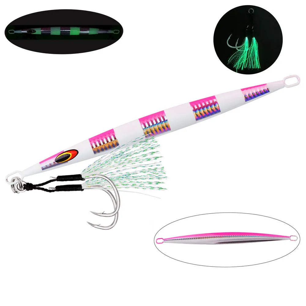 1PC 80g 100g 150g 200g Saltwater Metal Jigs Deep Sea Fishing Lure Vertical Speed Jigs