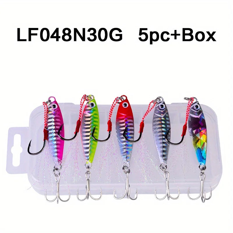 PROBEROS 5pcs jigging Lure Metal Casting Jig 7g/10g/15g/20g/30g Simulation Metal Slow-Shaking Jig bait Fake Lure