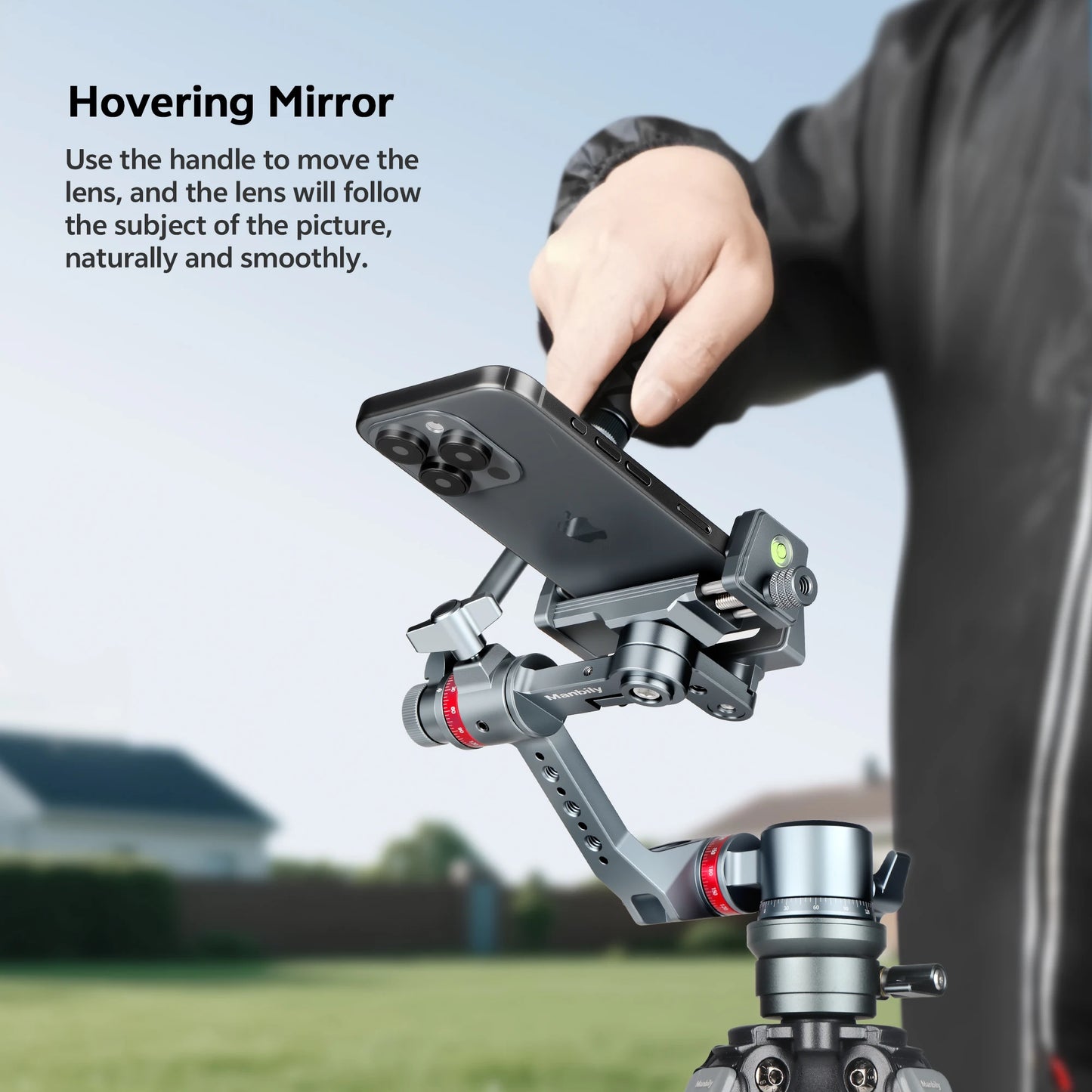 Manbily Mobile Gimbal 3-Axis Stabilizer 360 Degree Rotation Universal Phone Holder YJ-002 with Handle for Mobile iphone Camera