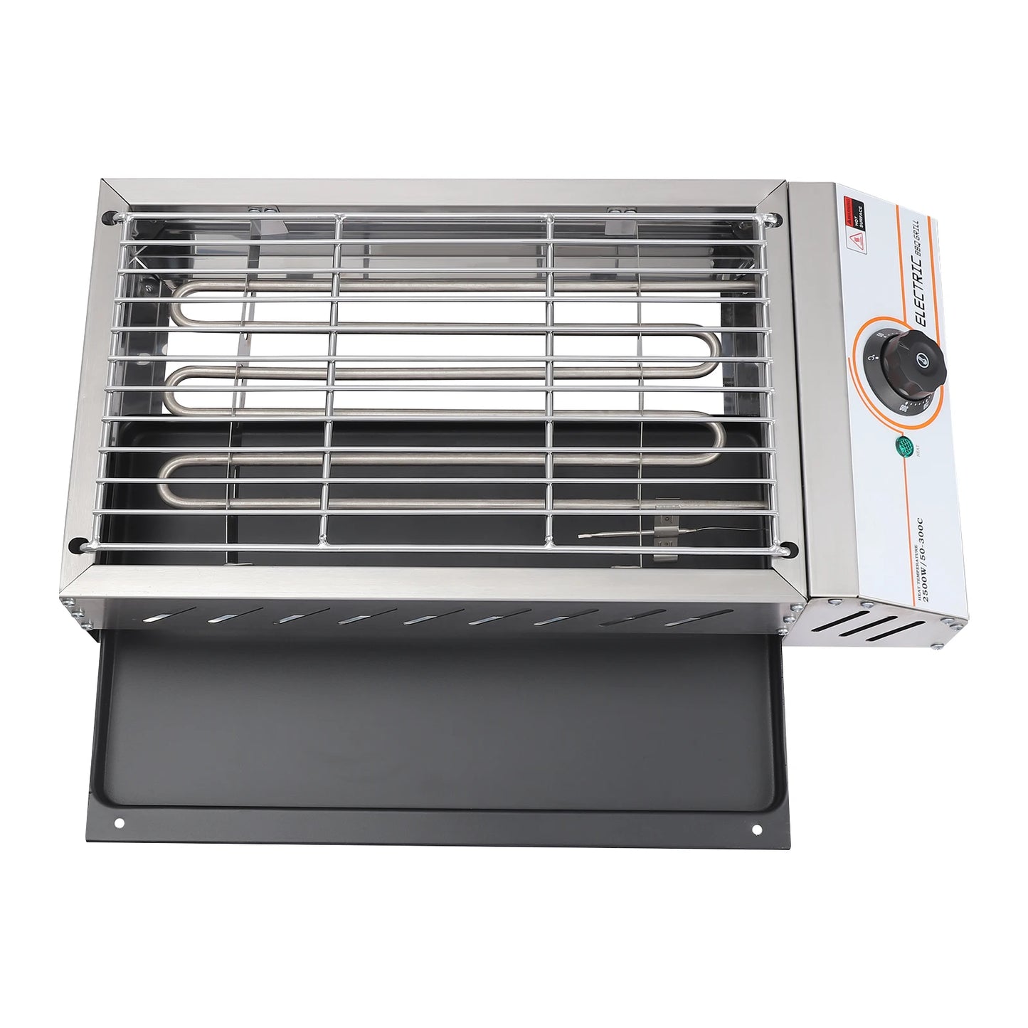 Professional 2500W Electric Tabletop Grill, Large Stainless Steel BBQ Griller with Adjustable Temp 122-572°F for Home, Party