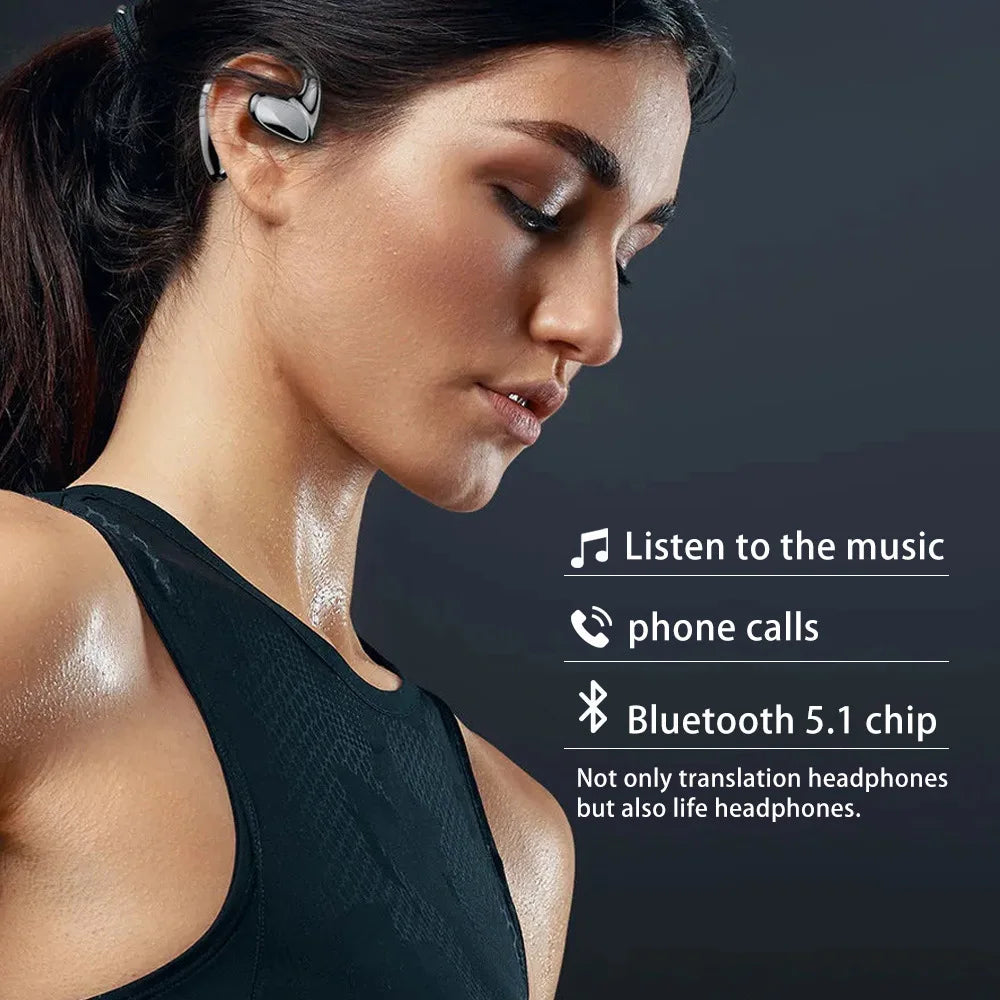 M8 Intelligent Translator Earbuds 144 Languages High Accuracy Wireless Bluetooth Two Way Ear-hanging Translator Headsets Device