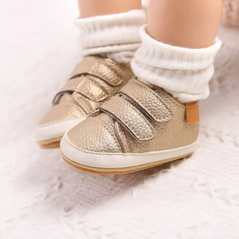 ‌New Arrival Baby Walking Shoes Soft Sole Anti-Slip First Walkers Non-Skid Breathable Infant Shoes with Hook & Loop 0-12M