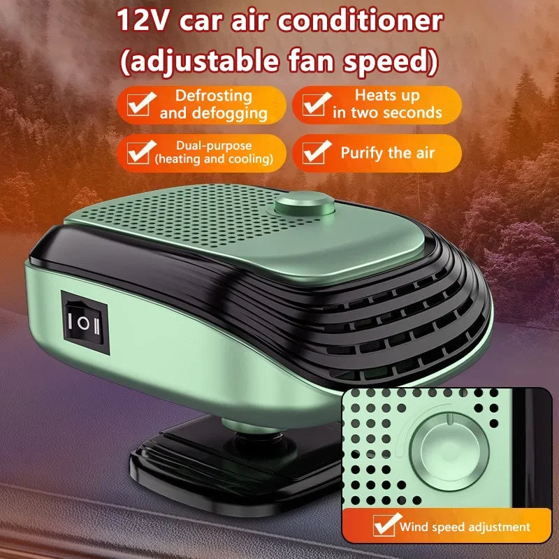 12V/24V Car Heater Fan 360° Rotation Winter Fast Car Heater Large Blowing Area Adjustable Wind Speed Windshield Defogging 2026